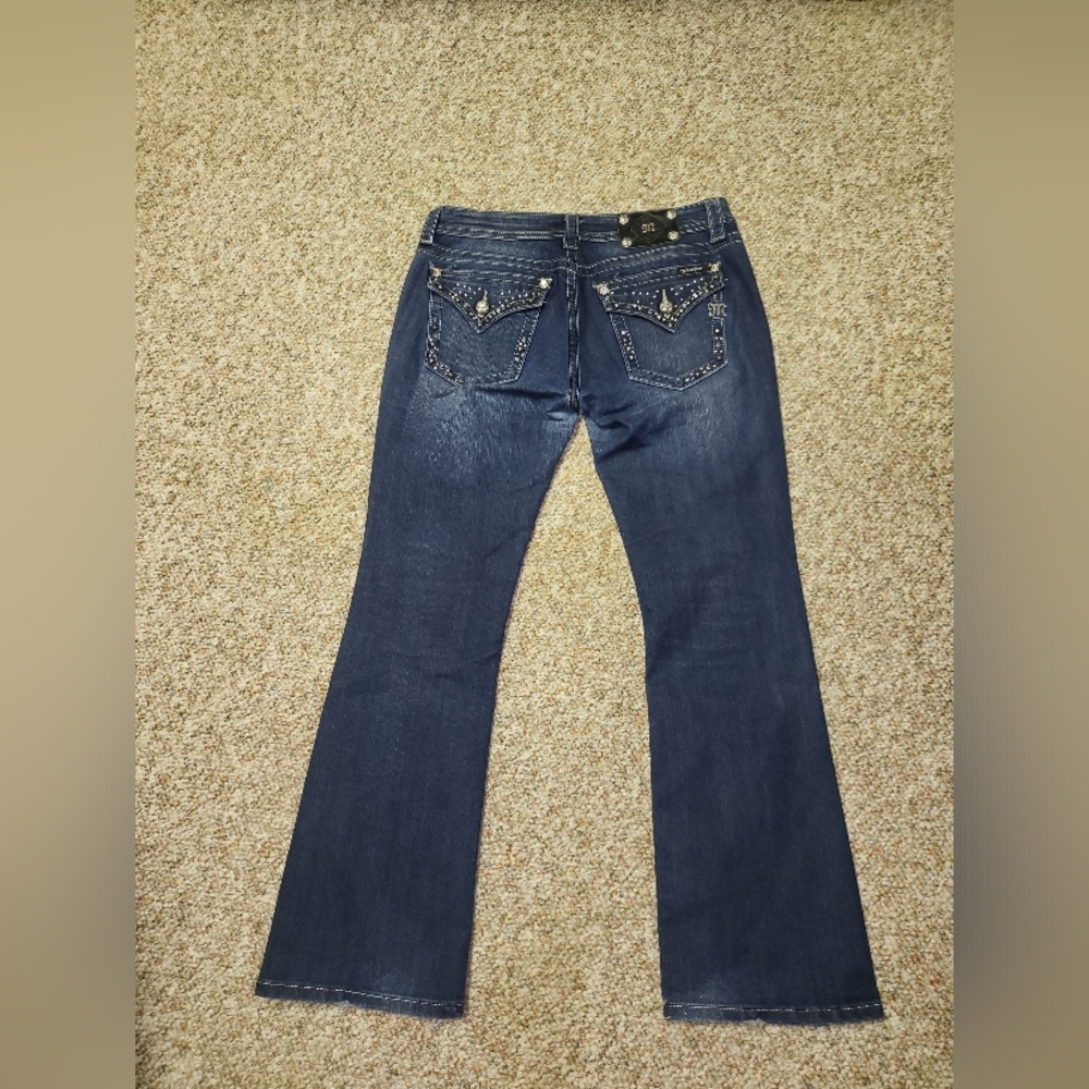 New Miss Me Bootcut denim Jeans Bling Pockets Size 30 NWOT - Picture 12 of 17